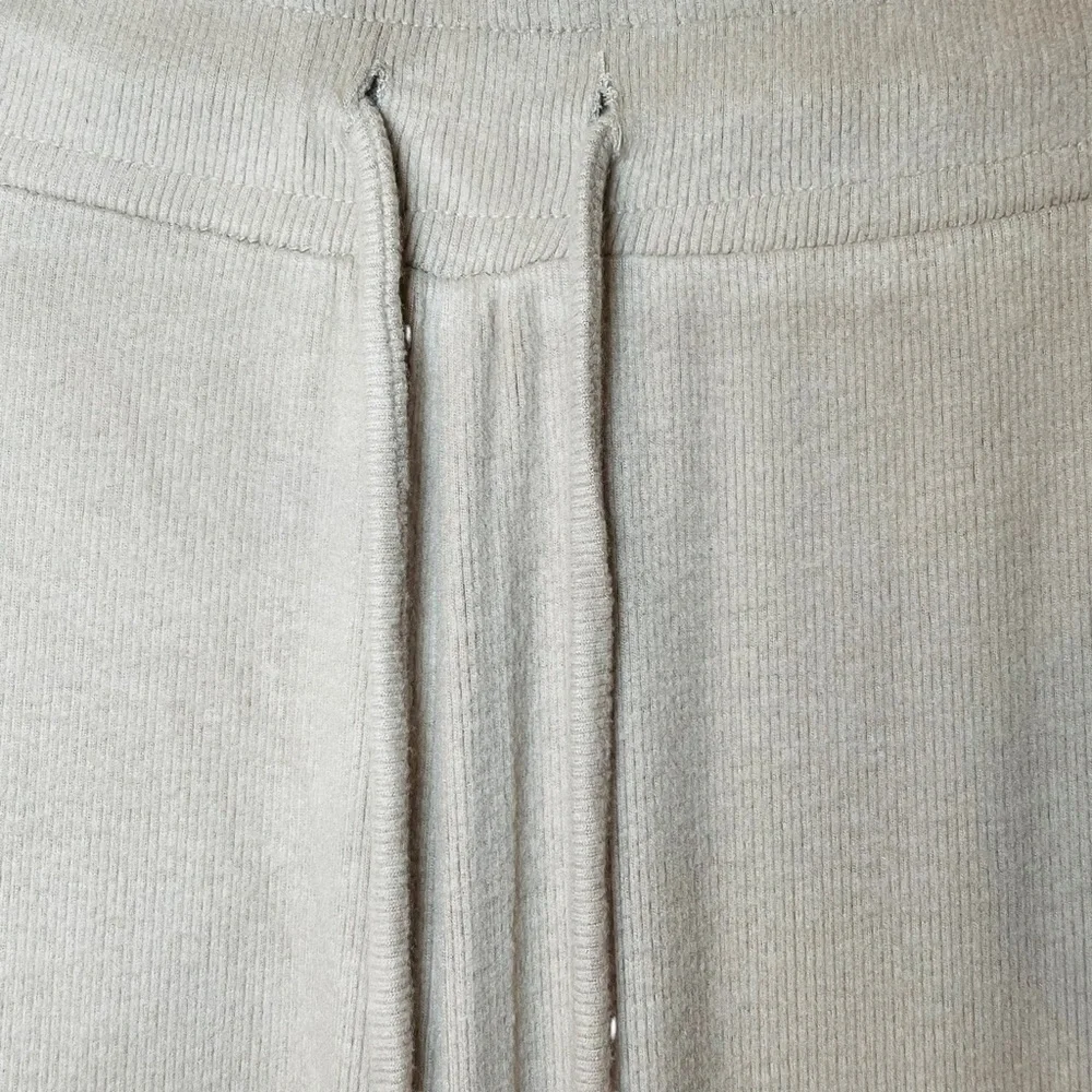 NIA Straight Leg Taupe High Waist Soft Lounge Puddle Hem Drawstring Pants. Sz L